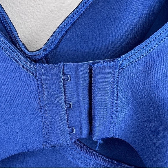 NEW XXL+ HANES BRA BLUE WITH LACE TRIM LINED WIREFREE CASUAL COMFORTABLE - Picture 7 of 9